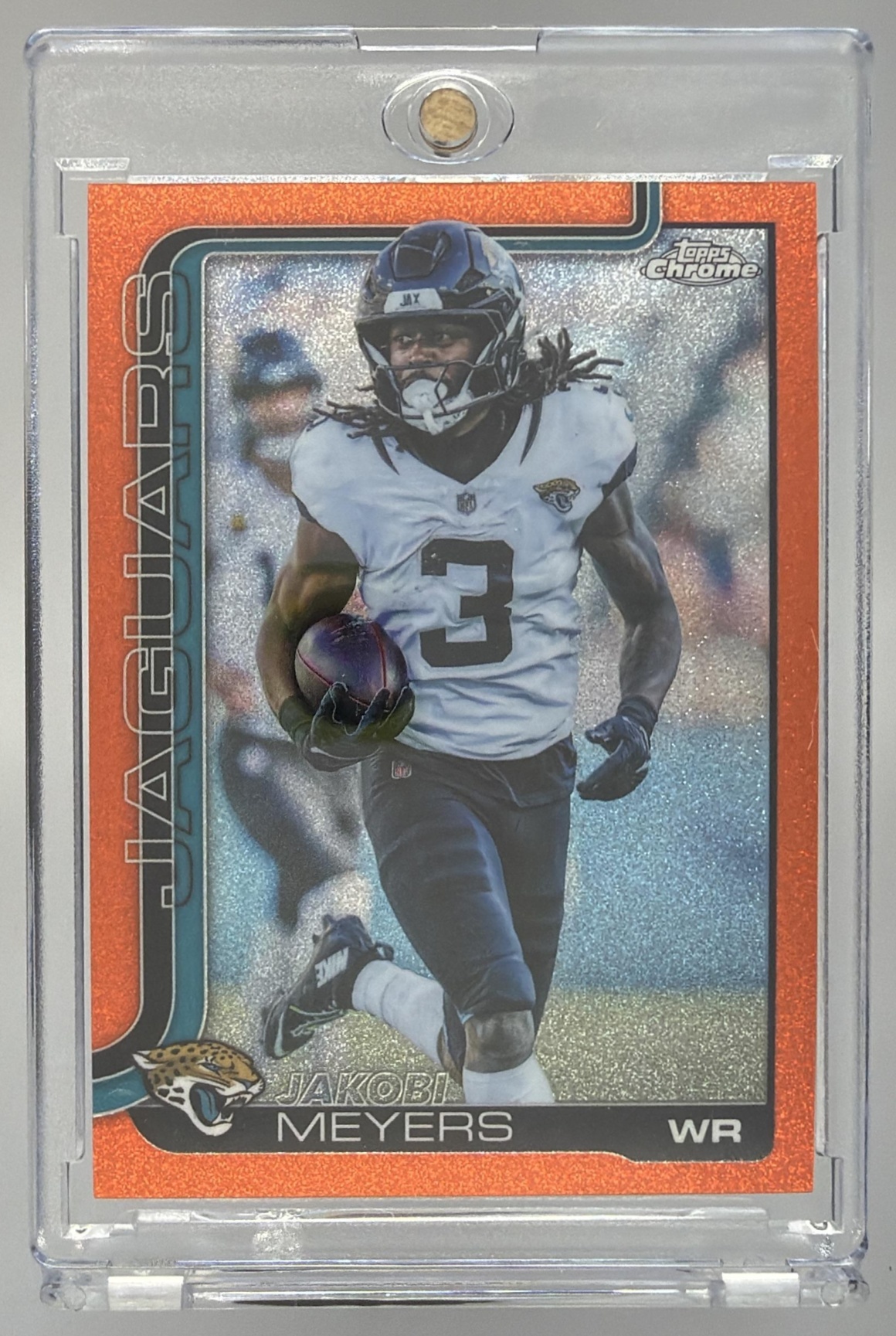 Card image for 2025 Topps Football Chrome Sapphire Jakobi Meyers #176 Jacksonville Jaguars