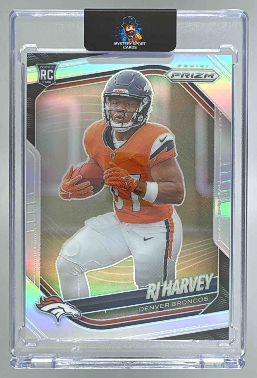 Card image for 2025 Panini Football Prizm RJ Harvey #303 RC Denver Broncos