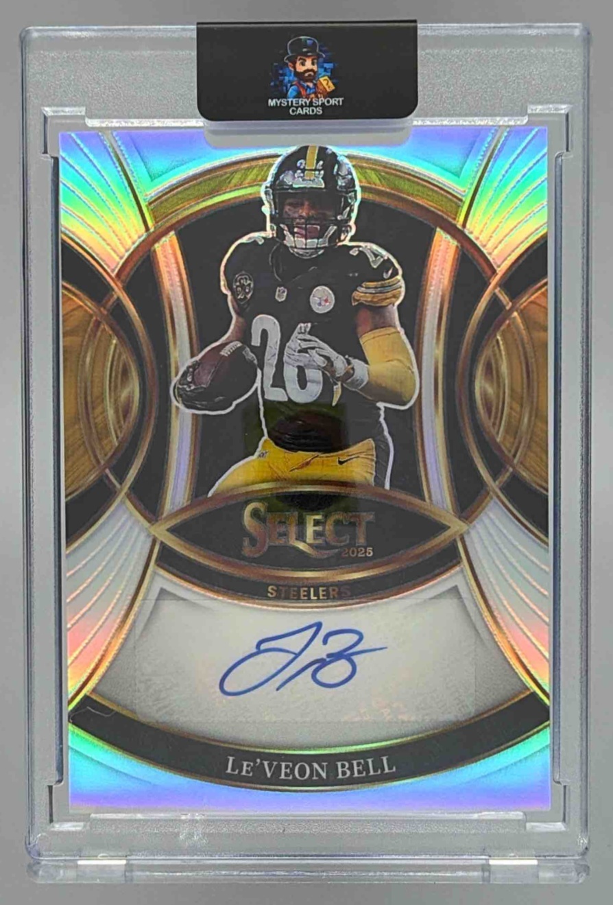 Card image for 2025 Panini Select Le'Veon Bell Signatures Silver Prizm #SP-LBL Auto Steelers