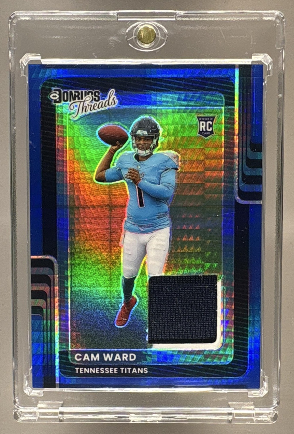 2025 PANINI DONRUSS OPTIC CAM WARD #DTBH-CWD THREADS BLUE HYPER PRIZM PATCH RC
