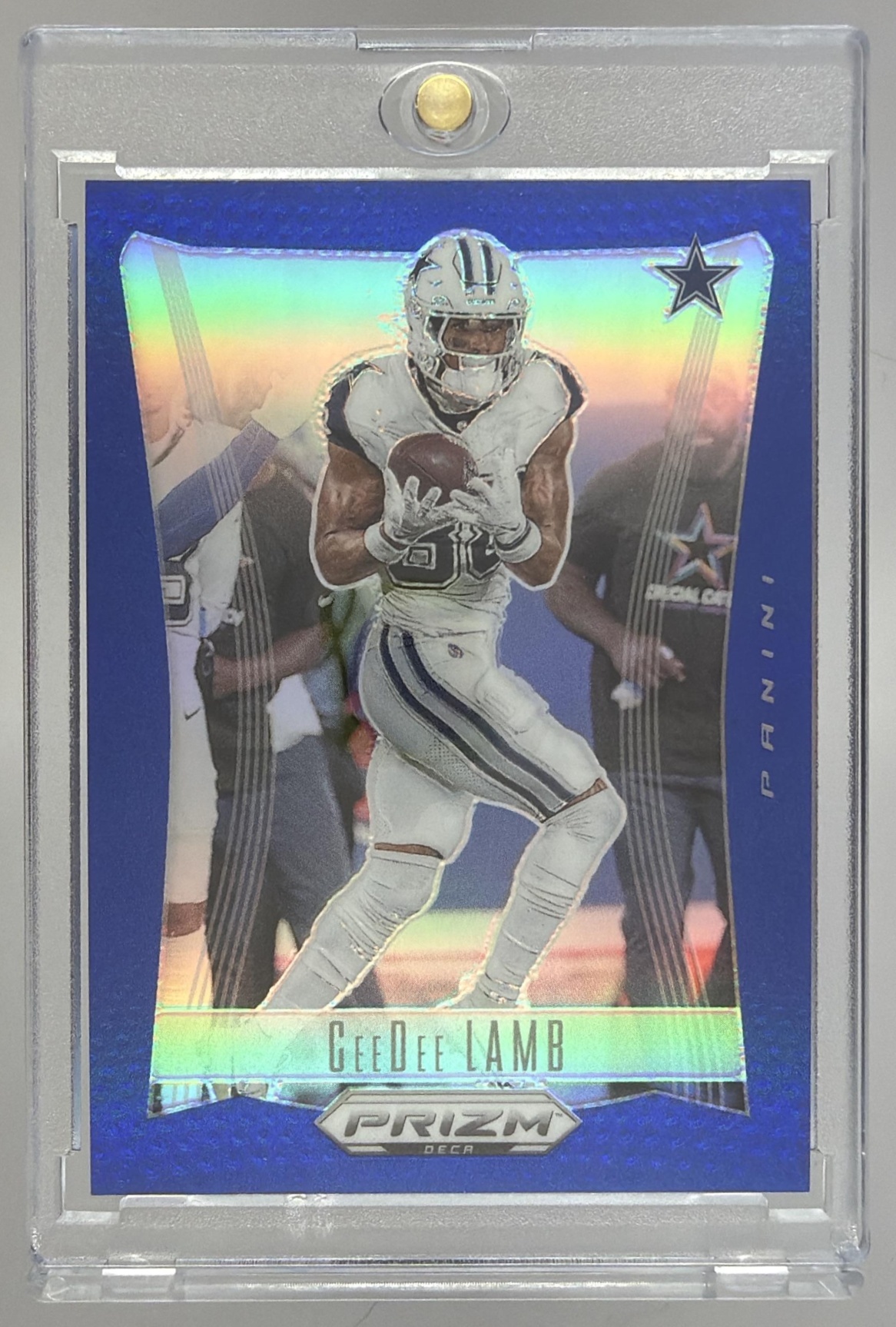 Card image for 2024 Panini Football Prizm Deca CeeDee Lamb Blue /149 #78 Dallas Cowboys