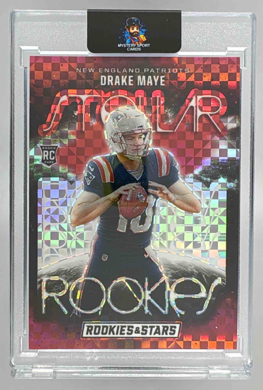 Card image for 2024 Panini Rookies & Stars Drake Maye Stellar Longevity #SR-DME RC Patriots