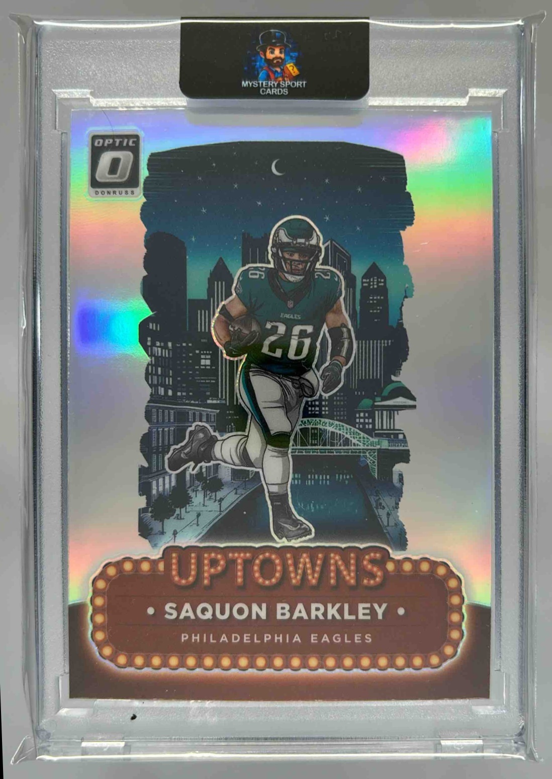 Card image for 2024 Panini Donruss Optic Saquon Barkley Uptowns #17 SSP Eagles