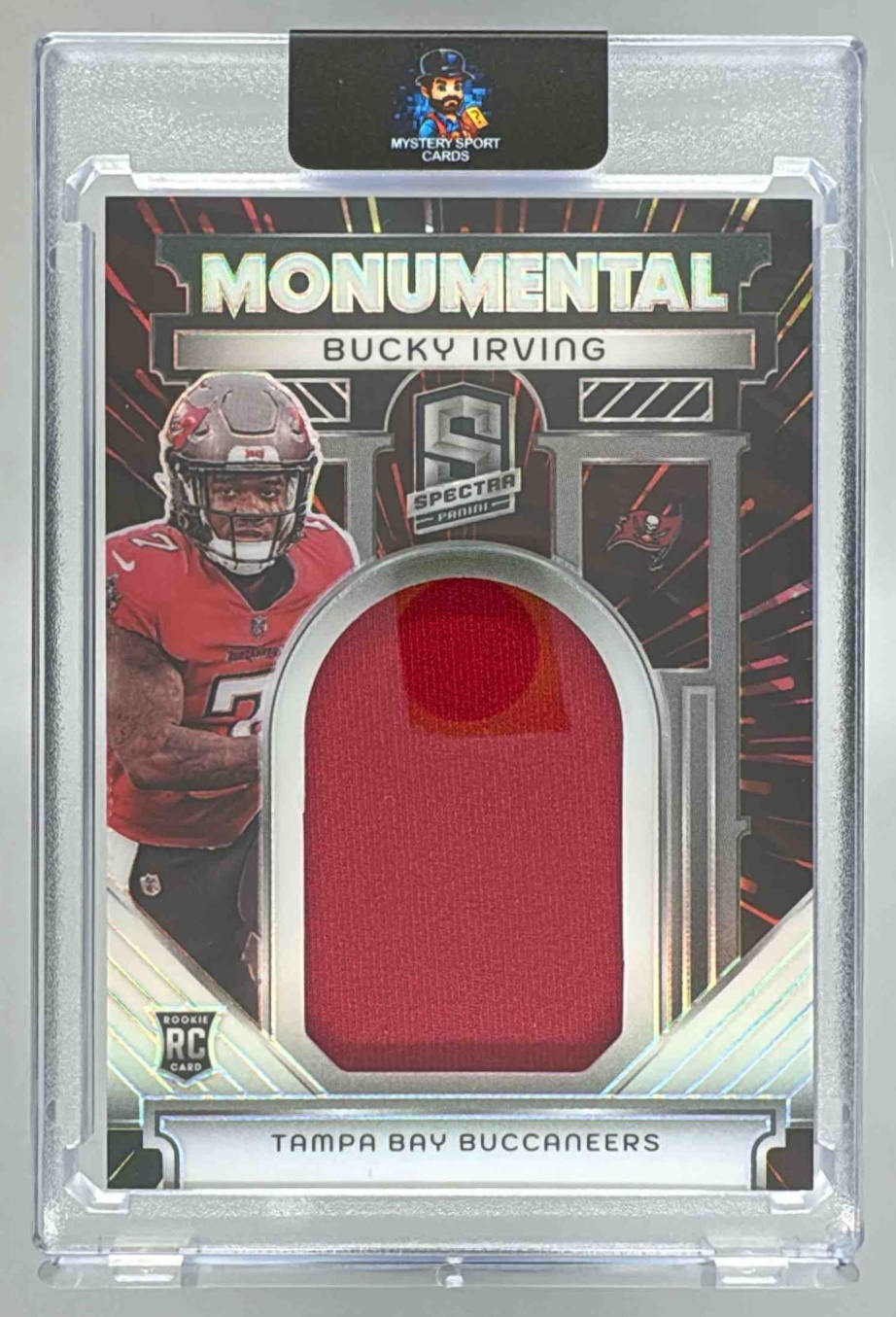 Card image for 2024 Panini Spectra Bucky Irving Monumental Memorabilia Hyper /60 #MM-BIG RC Buccaneers