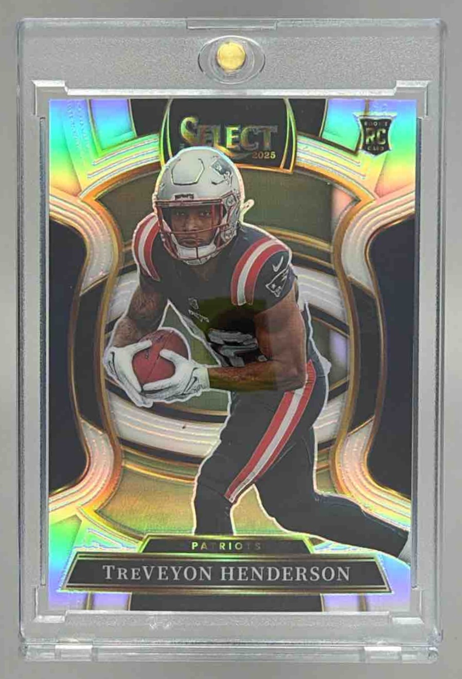Card image for 2025 Panini Select TreVeyon Henderson Concourse #78 RC Patriots