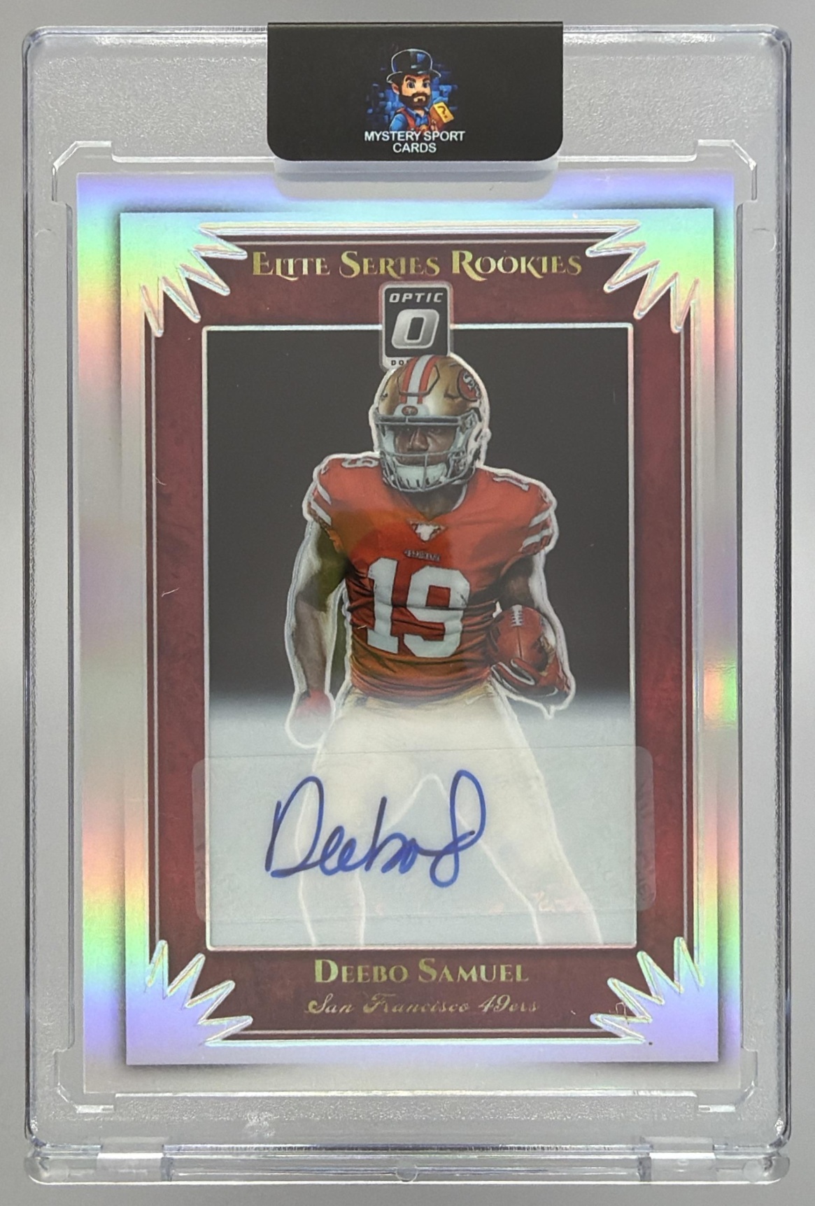 Card image for 2019 Panini Donruss Optic Deebo Samuel Rookie Elite Series Auto /25 #RES17 RC 49ers