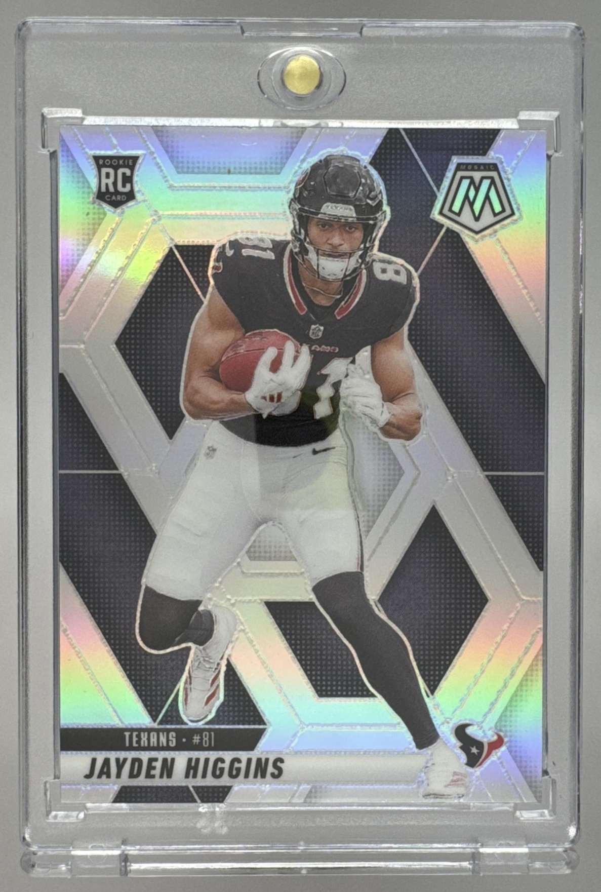 Card image for 2025 Panini Football Mosaic Jayden Higgins Rookies #346 RC Houston Texans