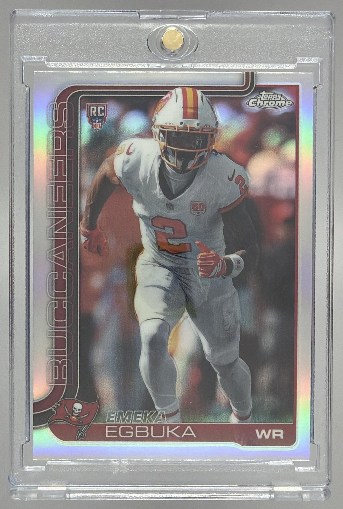 Card image for 2025 Topps Chrome Emeka Egbuka Rookie Refractor #312 RC Buccaneers