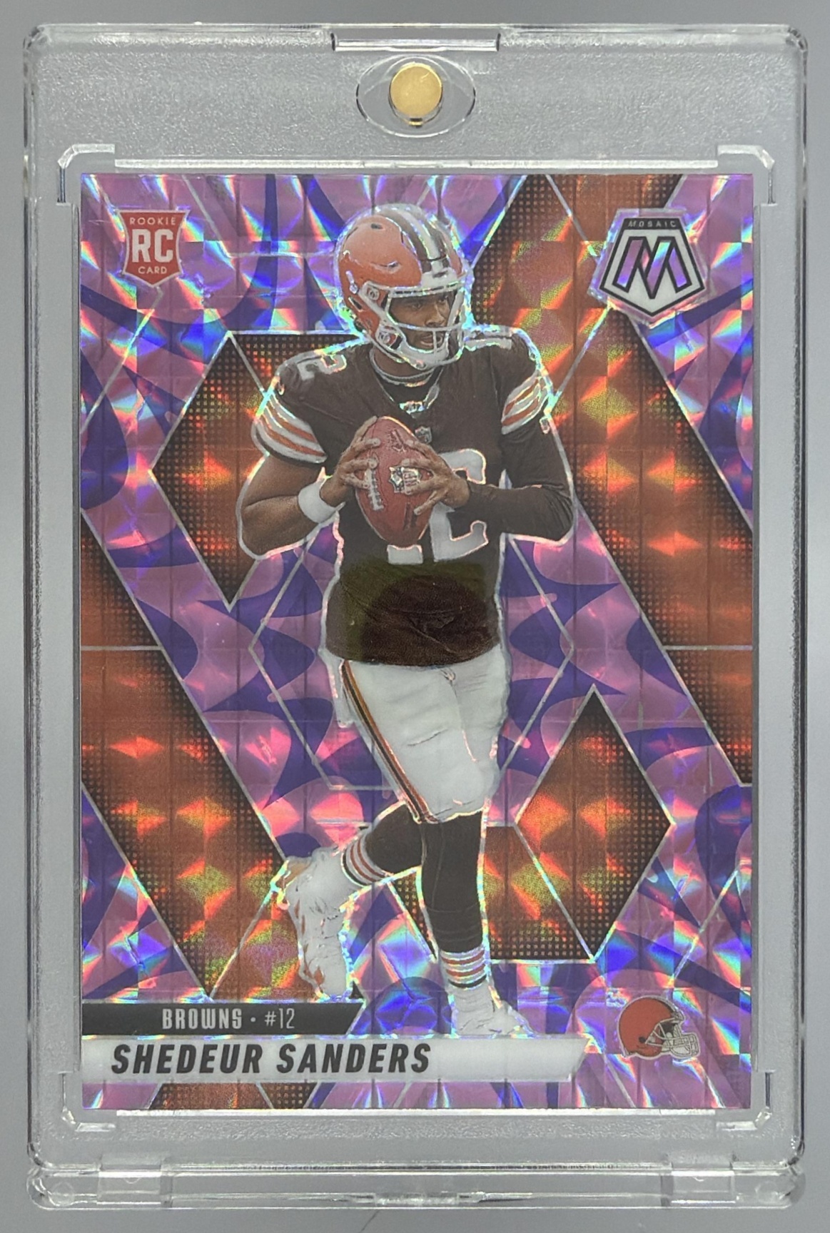 Card image for 2025 Panini Mosaic Shedeur Sanders Rookies Mosaic Prizm #302 RC Browns