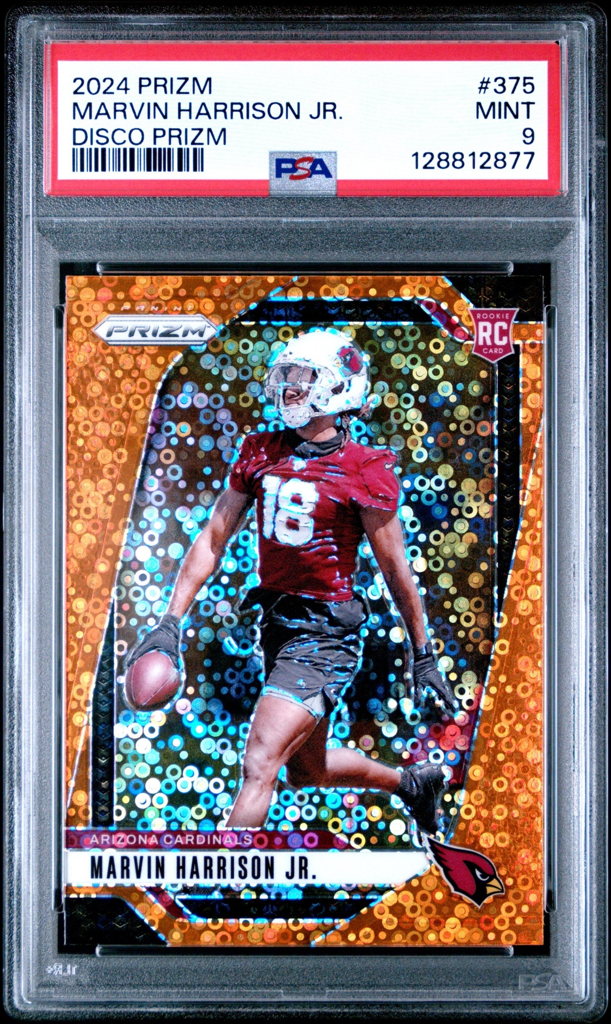 Card image for 2024 Panini Football Prizm Marvin Harrison Jr. Disco #375 RC Arizona Cardinals