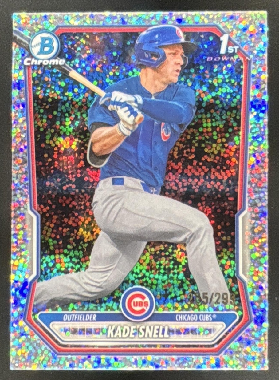 Card image for Kade Snell 2026 Bowman Speckle Refractor /299 Chrome Prospects Chicago Cubs