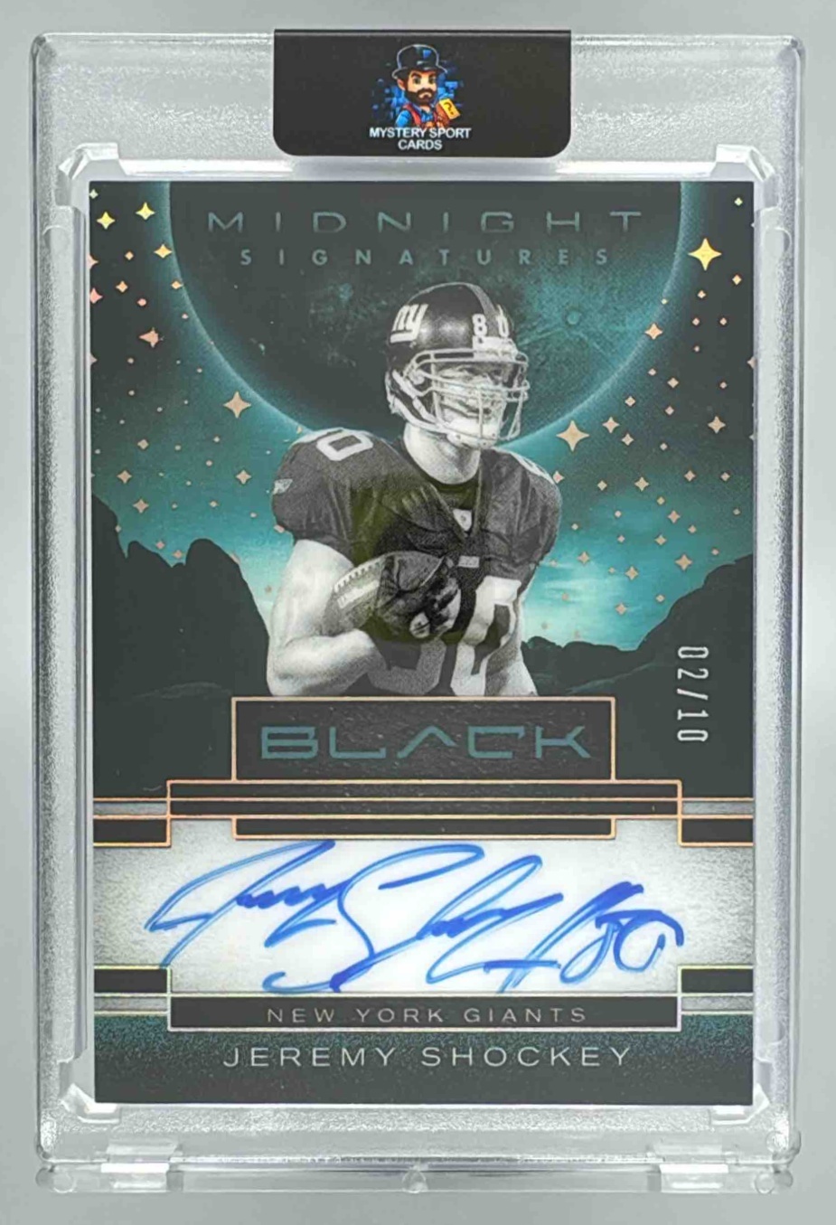 Card image for 2025 Panini Midnight Signatures Jeremy Shockey Autograph Giants