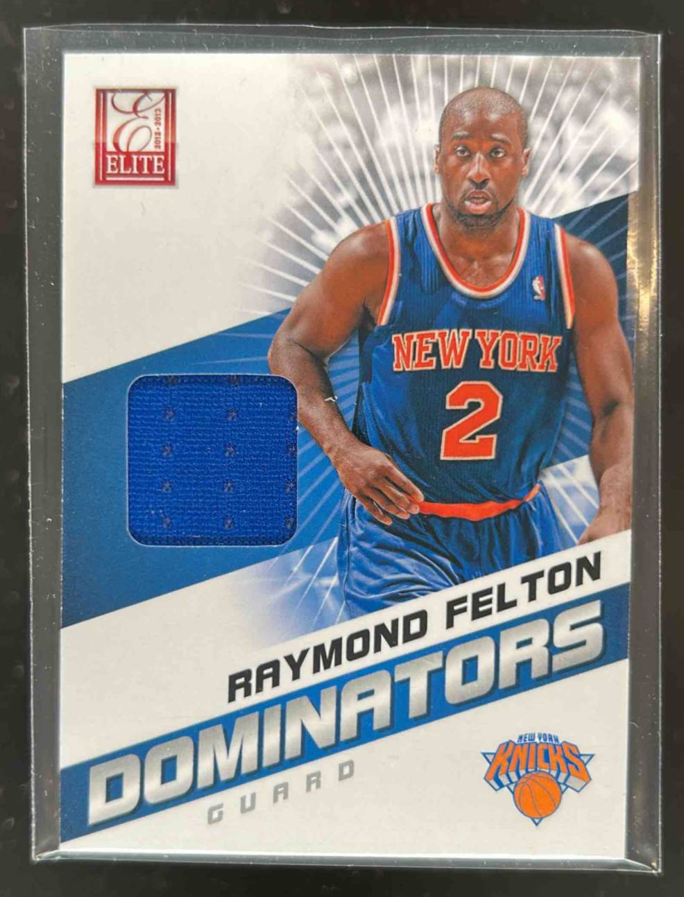 Card image for 2012-13 PANINI ELITE RAYMOND FELTON DOMINATORS MATERIALS #17 NEW YORK KNICKS