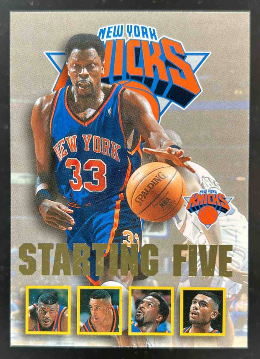Card image for 1996-97 Hoops Patrick Ewing / Allan Houston Larry Johnson Charles Oakley John Starks Starting Five #18