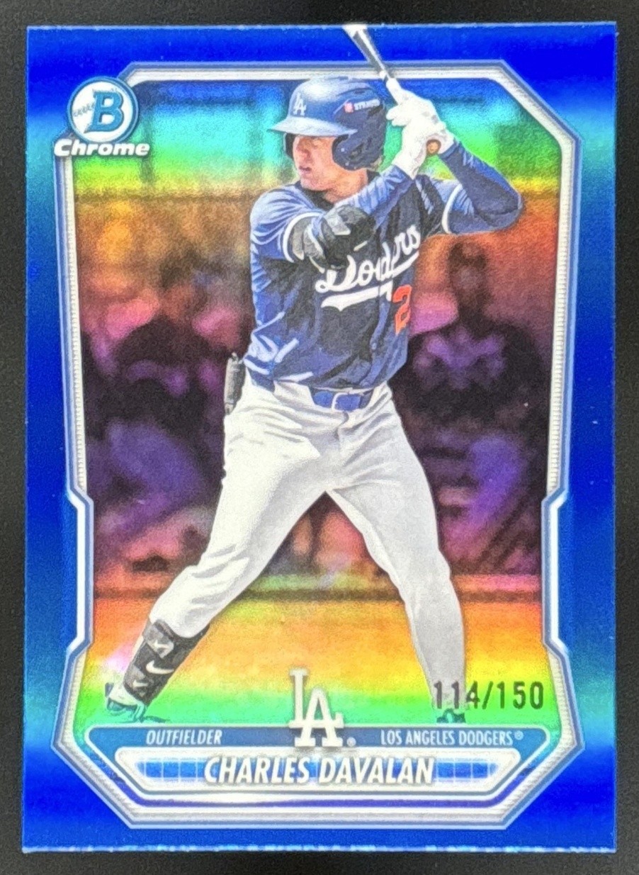Card image for 2026 Bowman Charles Davalan Chrome Prospects Blue Refractor /150
