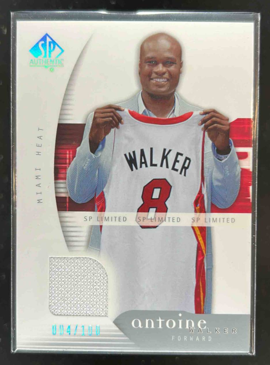 Card image for 2005-06 SP AUTHENTIC ANTOINE WALKER LIMITED WARM UPS /100 #4 MEM MIAMI HEAT