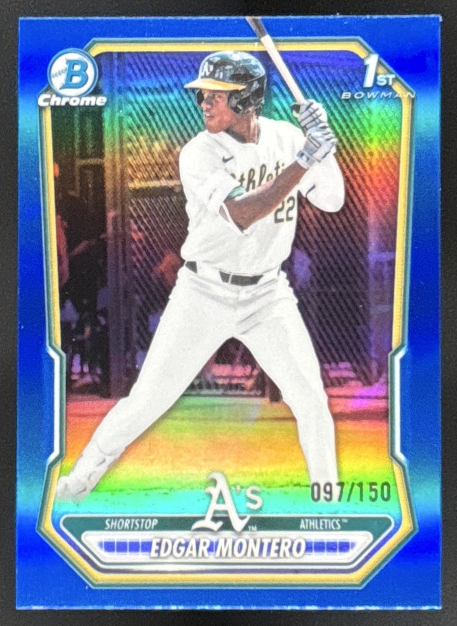 Card image for Edgar Montero 2026 Bowman Blue Refractor /150 Chrome Prospects Athletics