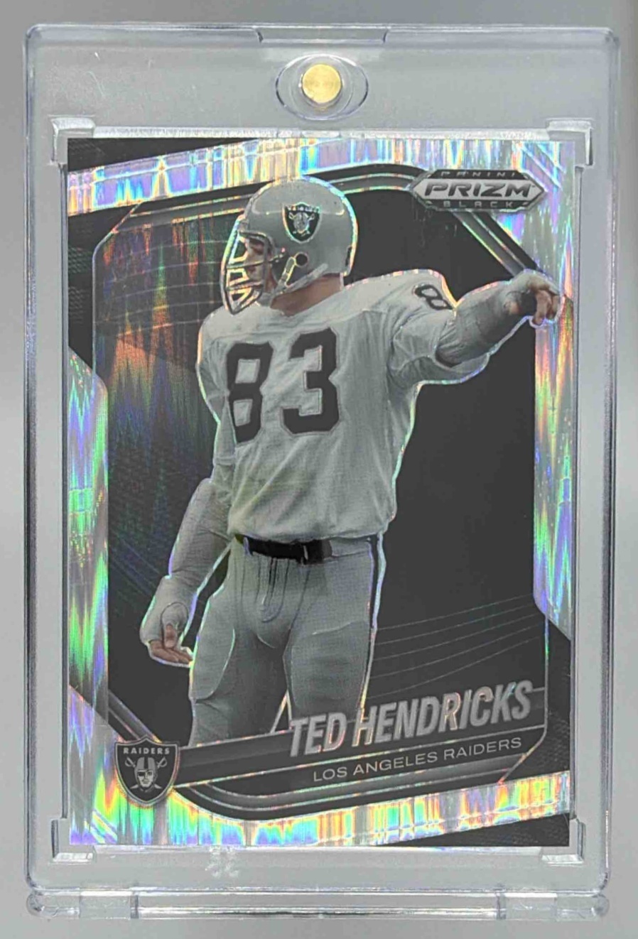 Card image for 2025 Panini Prizm Black Ted Hendricks Skewed /249 #113 Raiders