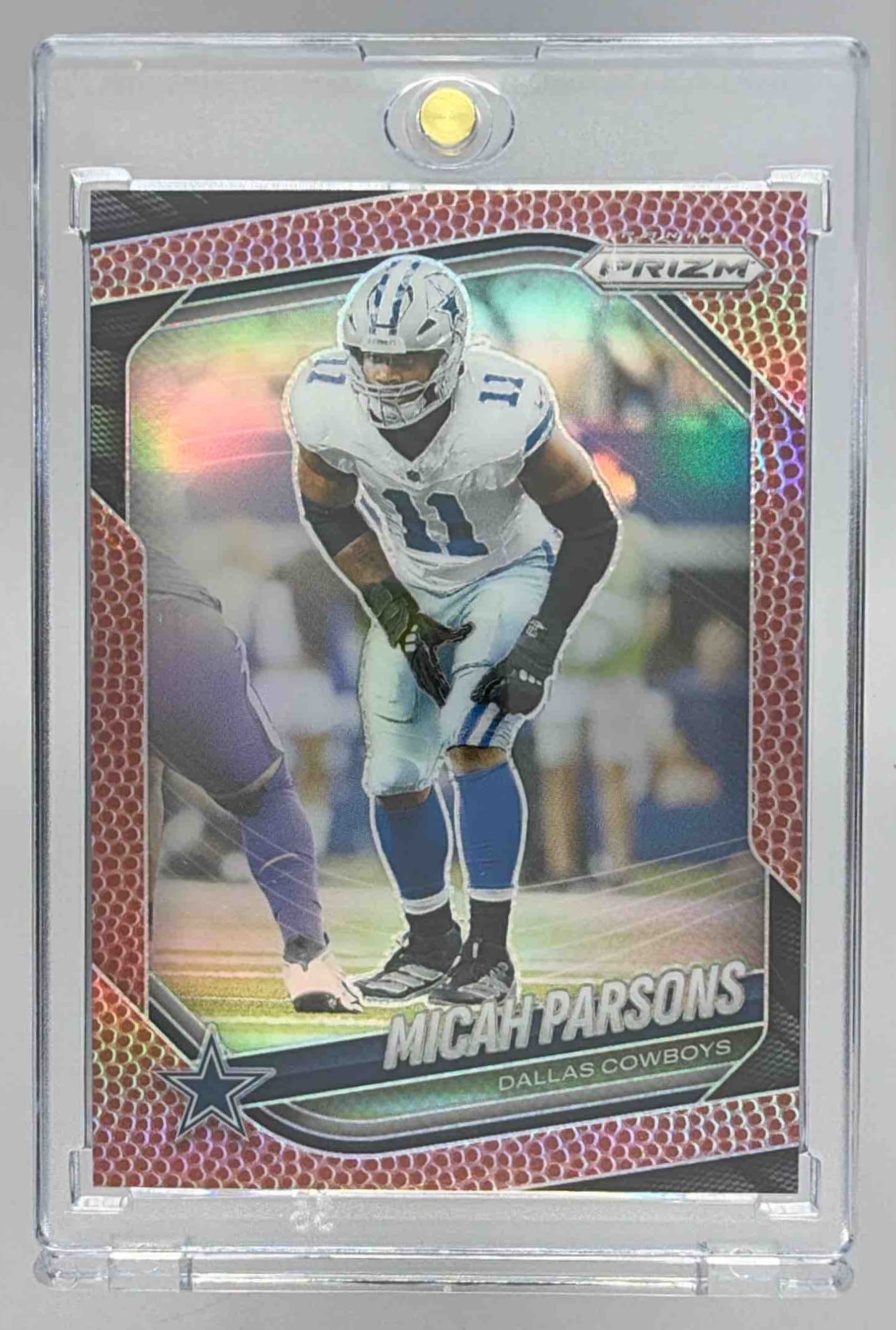 Card image for 2025 Panini Football Prizm Micah Parsons Pigskin /180 #98 Dallas Cowboys