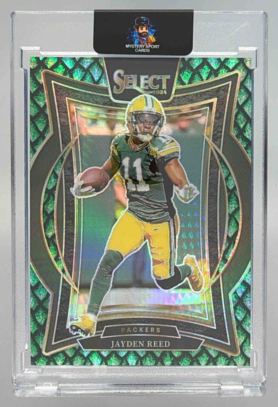 Card image for 2024 Panini Select Jayden Reed Concourse Dragon Scale Prizm /81 #68 Packers