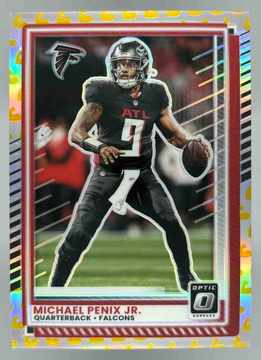 Card image for 2025 Panini Donruss Optic Michael Penix Jr. Flex Prizm /199 #134 Falcons