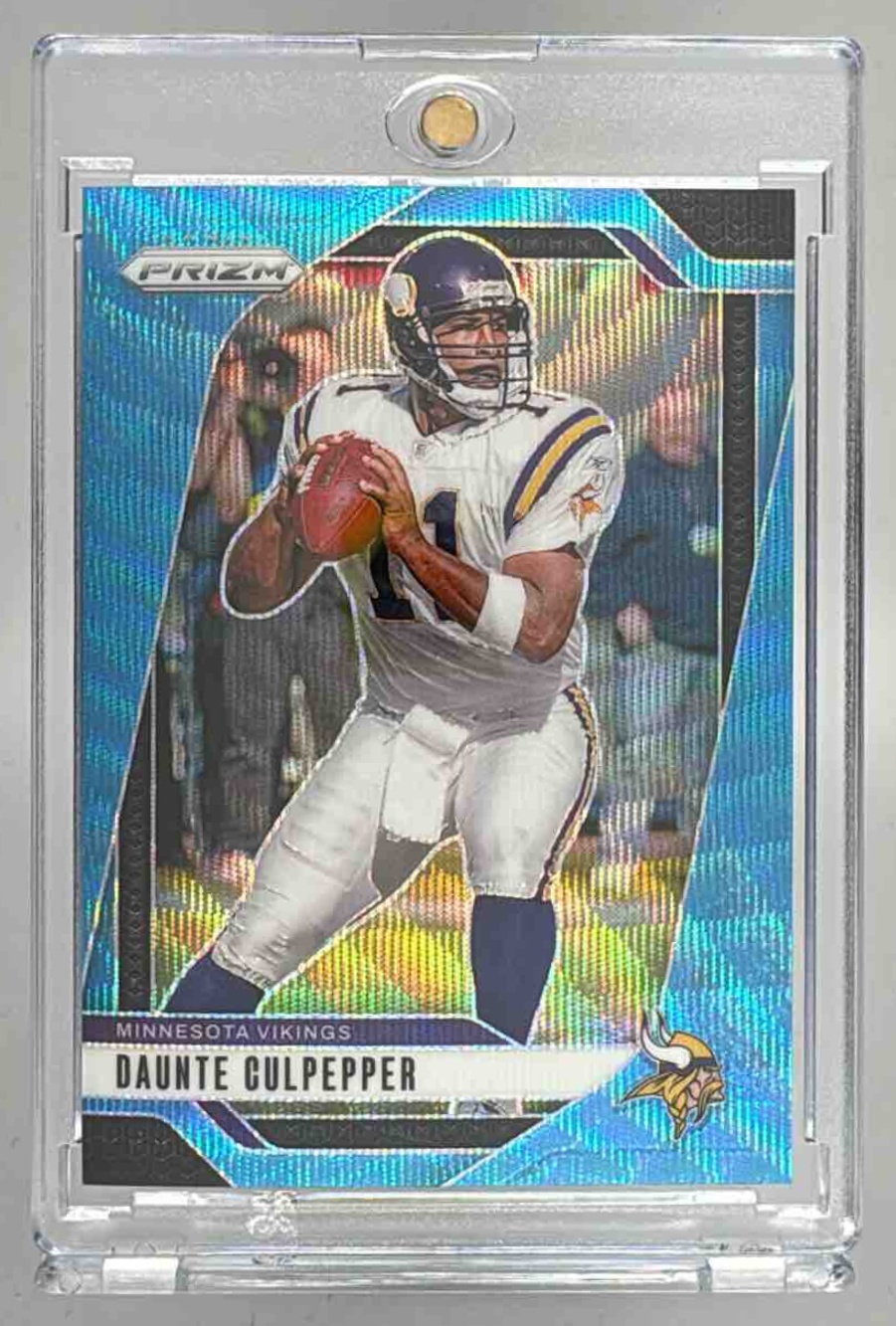 Card image for 2024 Panini Prizm Daunte Culpepper Blue Wave /230 #193 Vikings