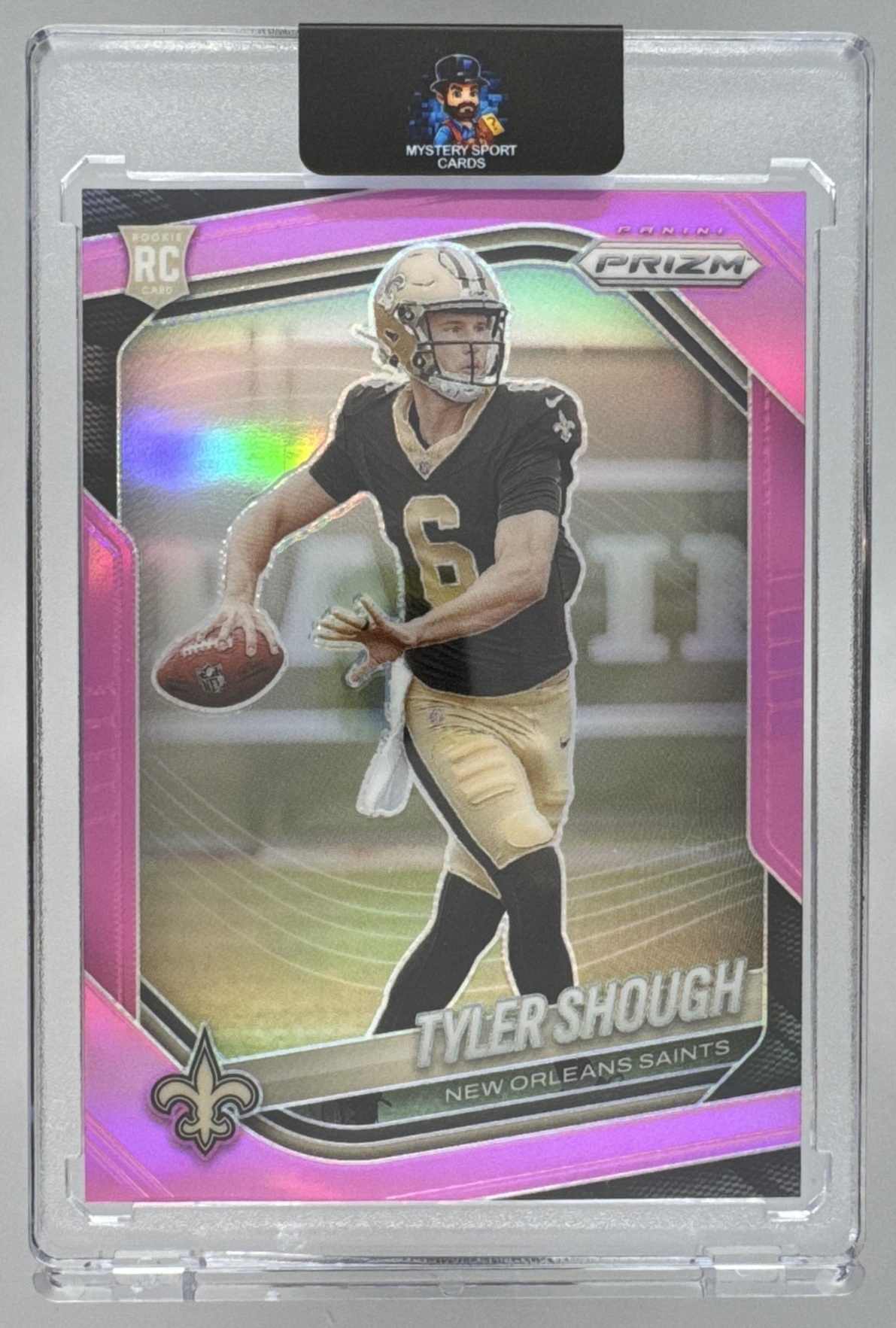 Card image for 2025 Panini Football Prizm Tyler Shough #327 RC New Orleans Saints