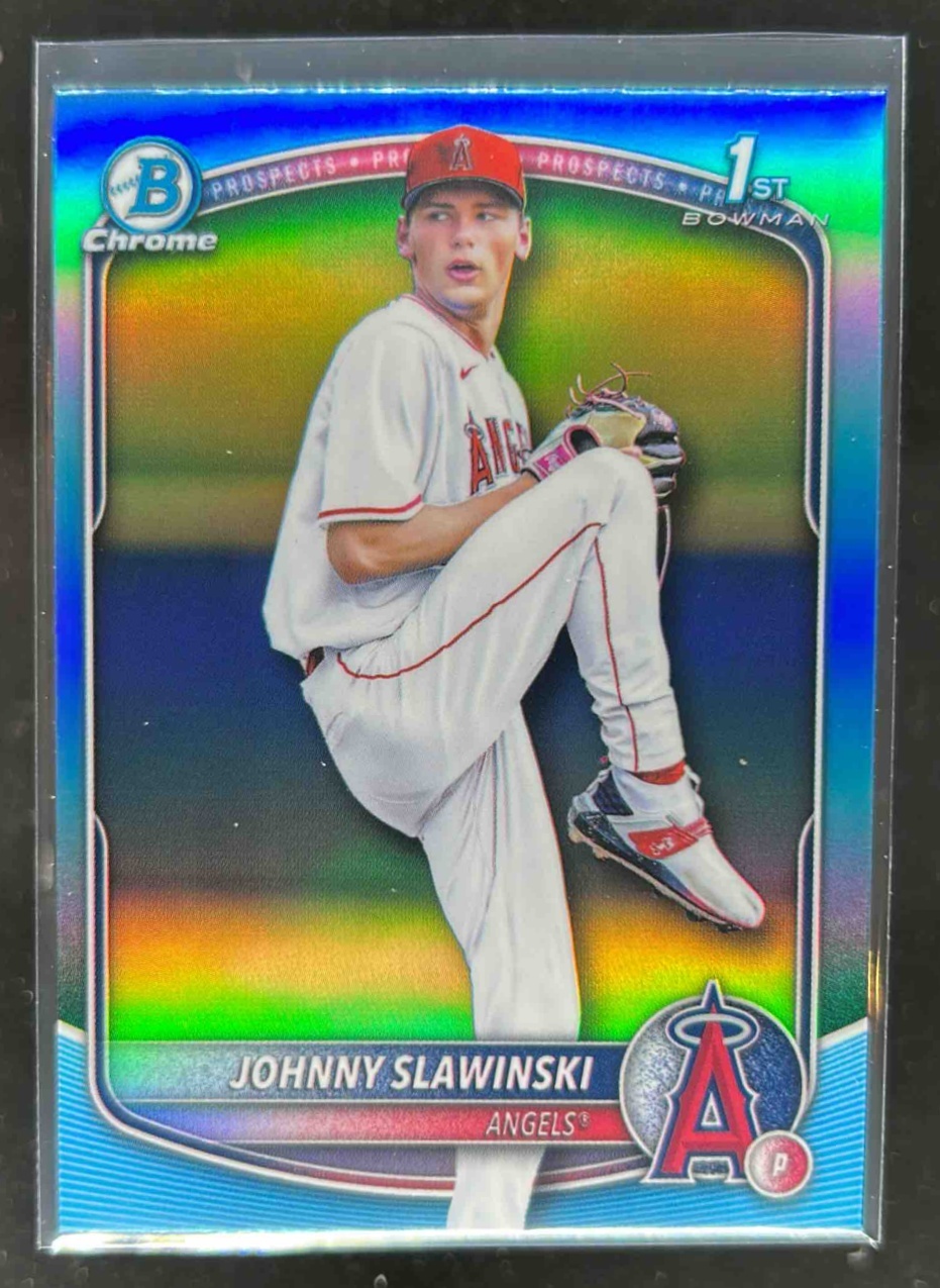 Card image for Johnny Slawinski 2025 Bowman Draft Chrome Sky Blue Refractor
