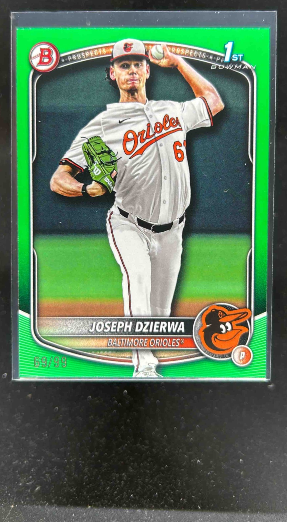 Card image for Joseph Dzierwa 2025 Bowman Draft Green Border /99