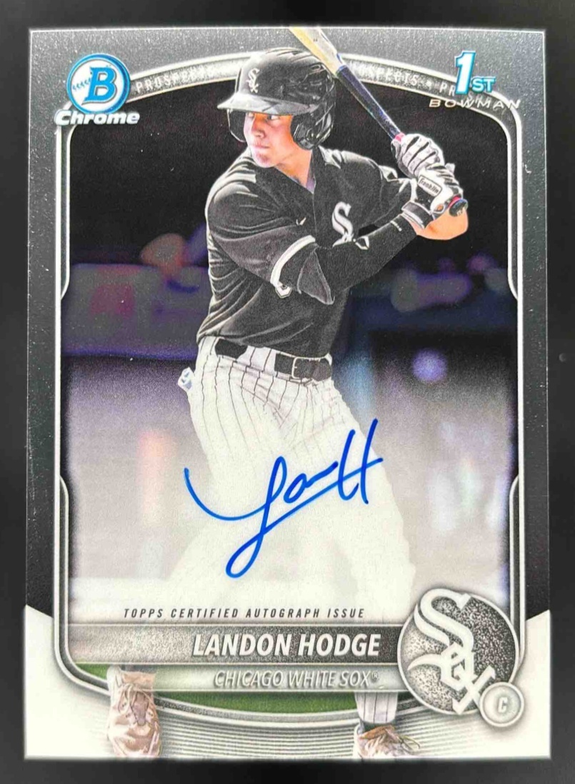 Card image for 2025 Bowman Draft Landon Hodge Chrome Prospect Auto #CPA-LHO White Sox