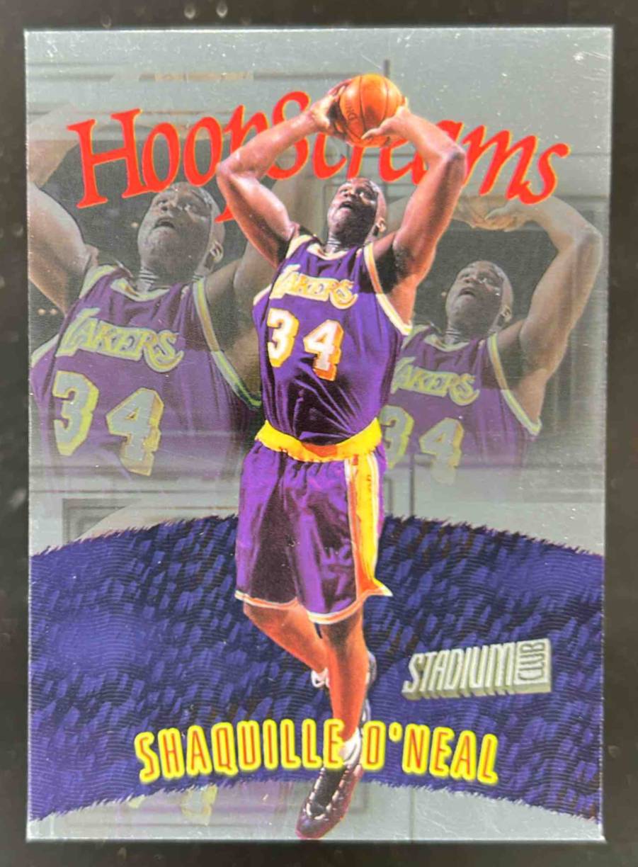 Card image for 1997-98 Topps 98 Stadium Club Shaquille O'Neal Hoop Screams #HS1