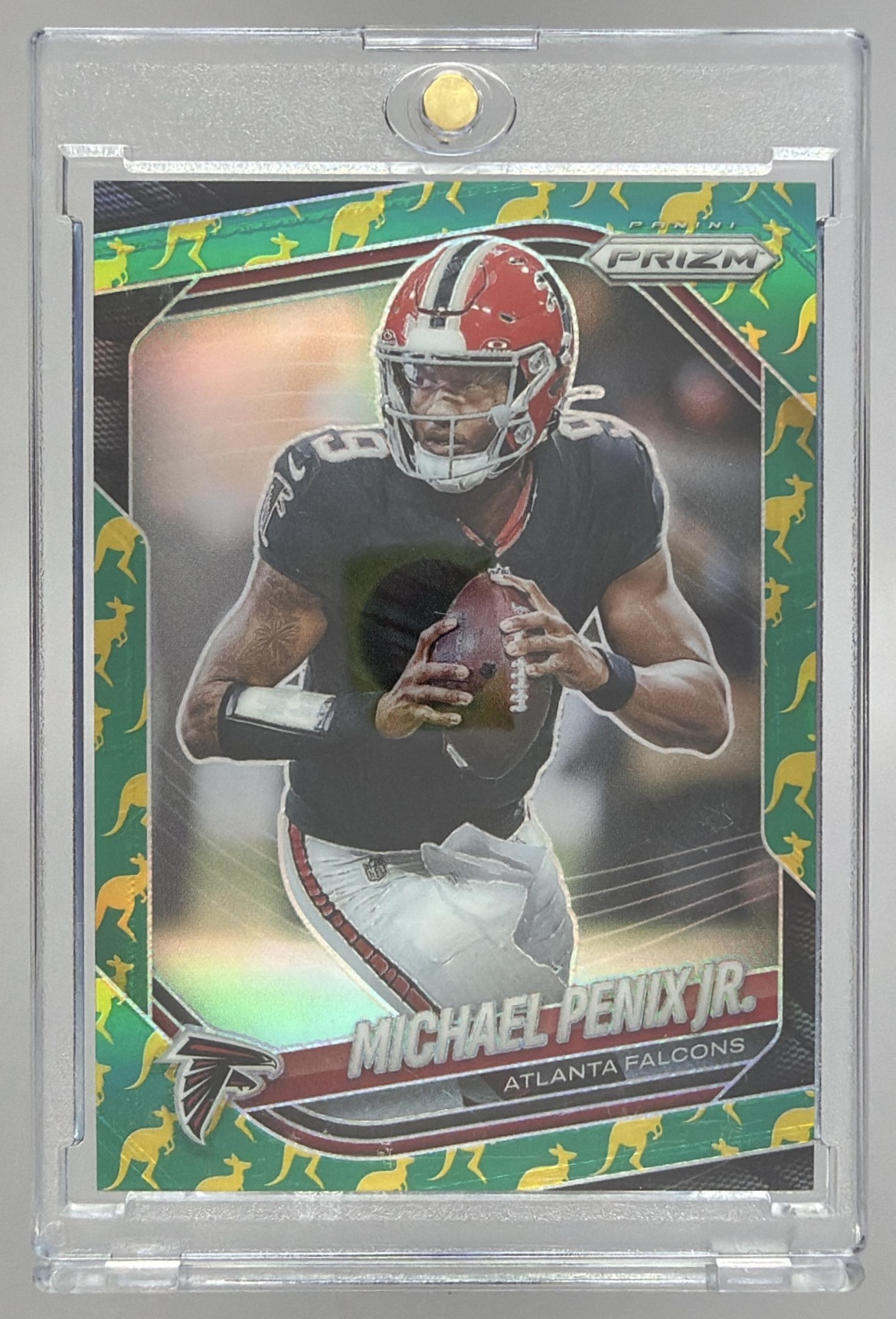 Card image for 2025 Panini Football Prizm Michael Penix Jr. Kangaroo /61 #56 Atlanta Falcons