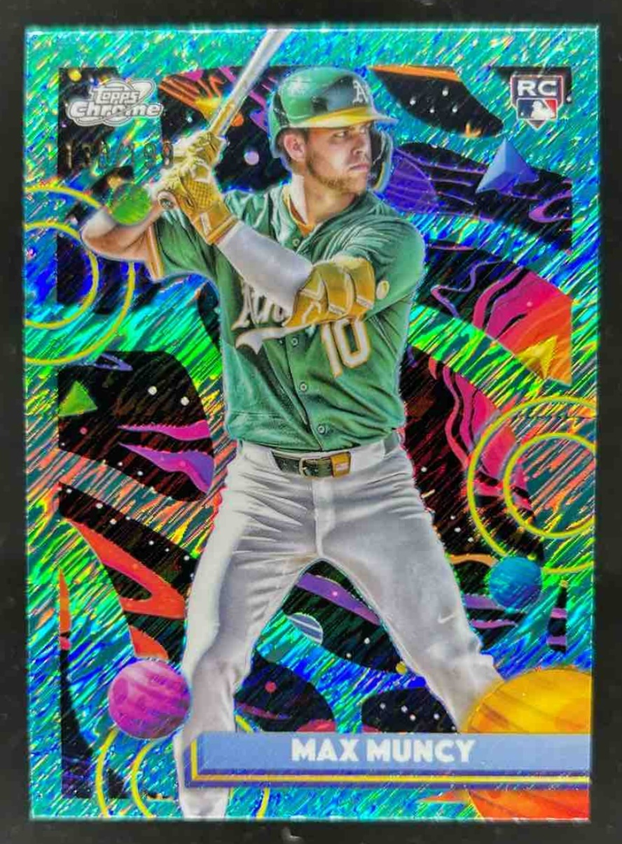 Card image for Max Muncy 2025 Topps Cosmic Chrome Aqua Equinox Refractor /199