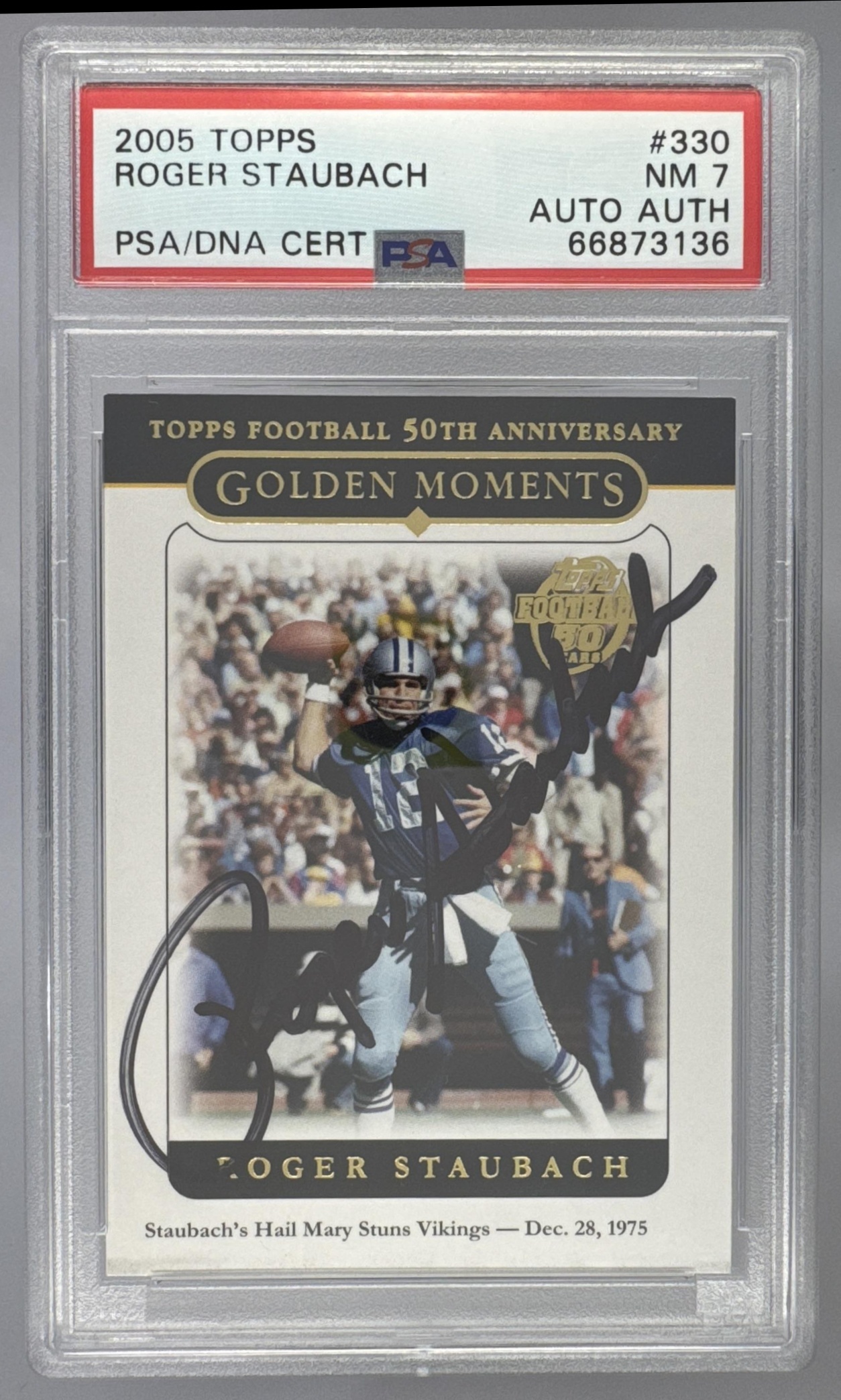 Card image for 2005 Topps Football 1st Edition Roger Staubach #330 Dallas Cowboys