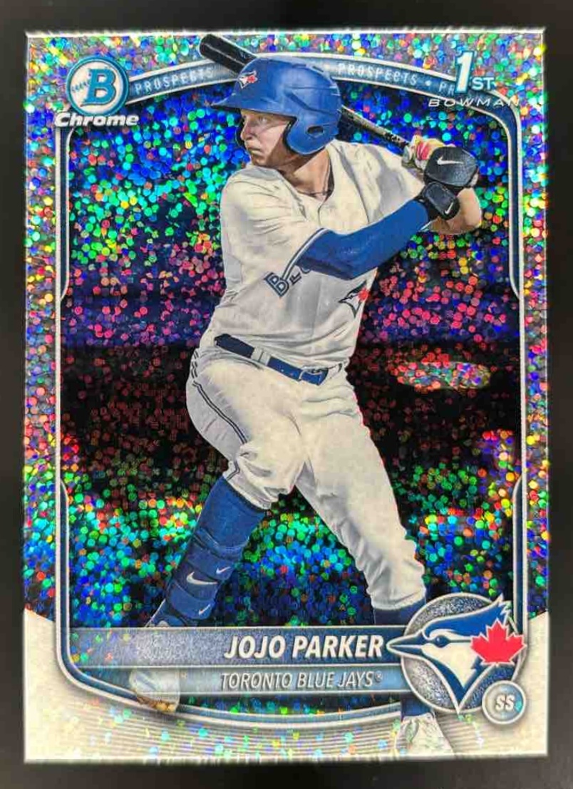 Card image for 2025 Bowman Draft JoJo Parker Chrome Sparkle Refractor #BDC-8 Blue Jays