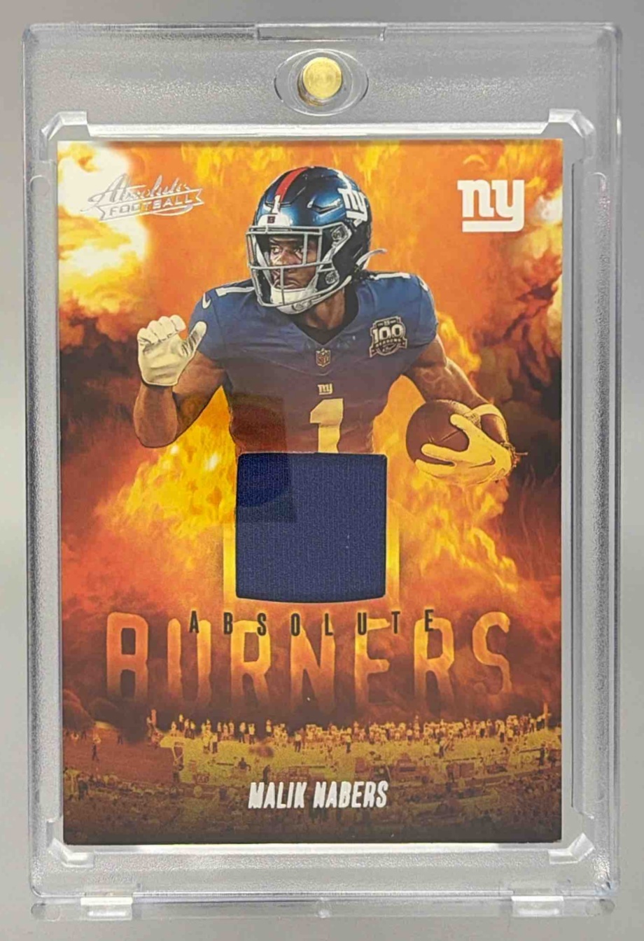 Card image for 2025 Panini Football Absolute Malik Nabers Burners #ABU-MNA MEM New York Giants