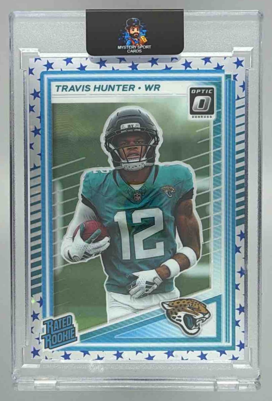 Card image for 2025 Panini Donruss Optic Travis Hunter Rated Rookie #201 Jaguars