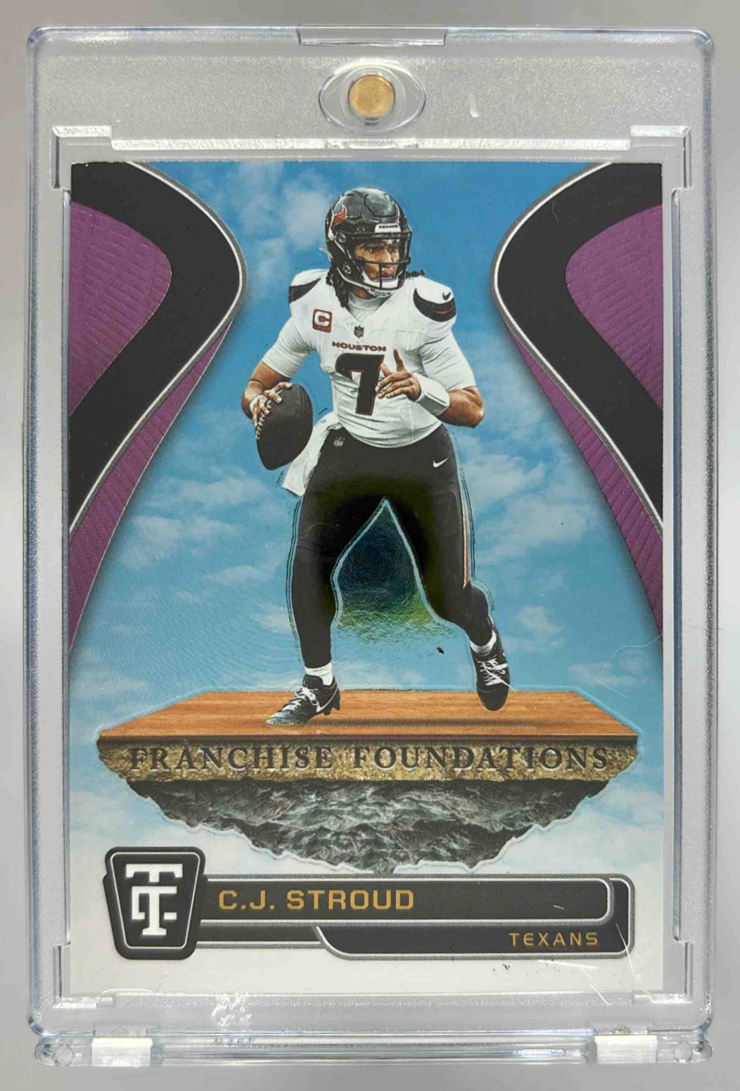 Card image for 2024 Panini Certified C.J. Stroud Franchise Foundations Pink Mirror /199 #12 Texans