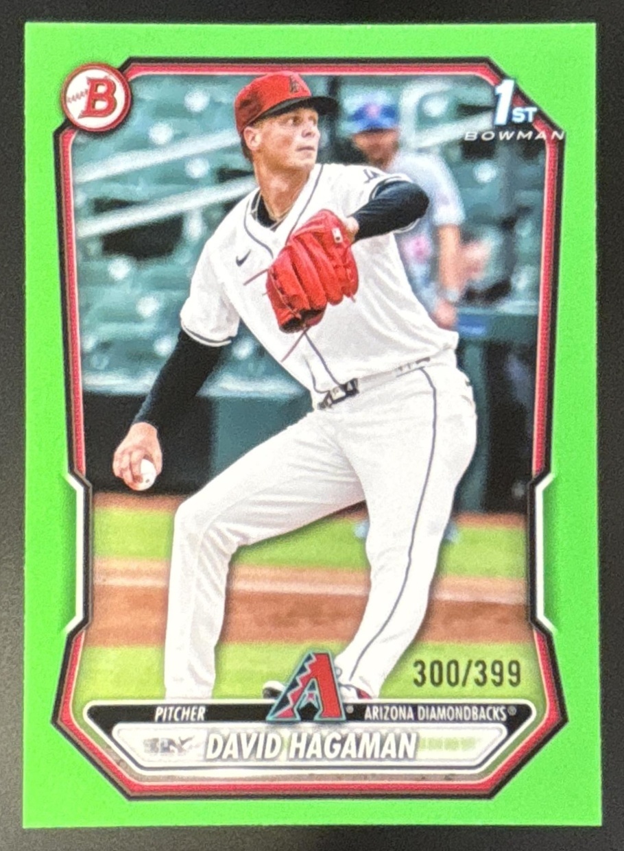 Card image for David Hagaman 2026 Bowman Neon Green Border /399 Prospects Arizona Diamondbacks