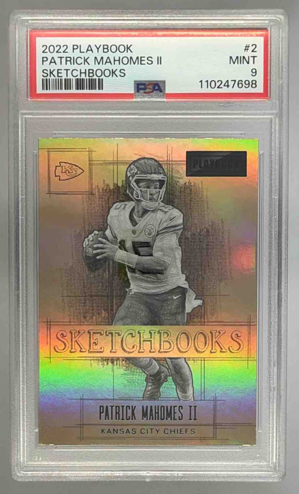 Card image for 2022 Panini Playbook Patrick Mahomes II Sketchbooks #2 Chiefs