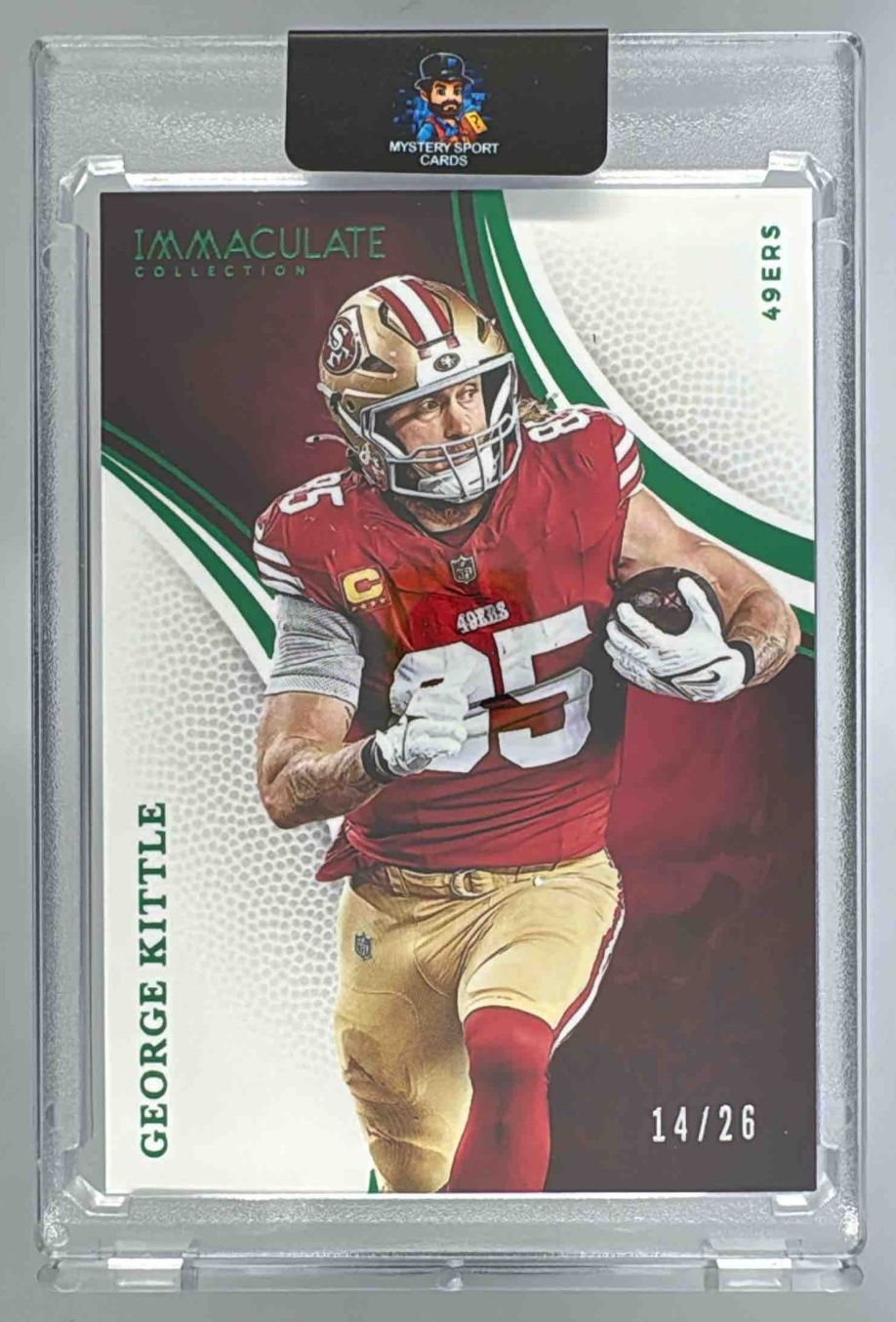 Card image for 2025 Panini Immaculate Collection George Kittle Emerald /26 #26 49ers