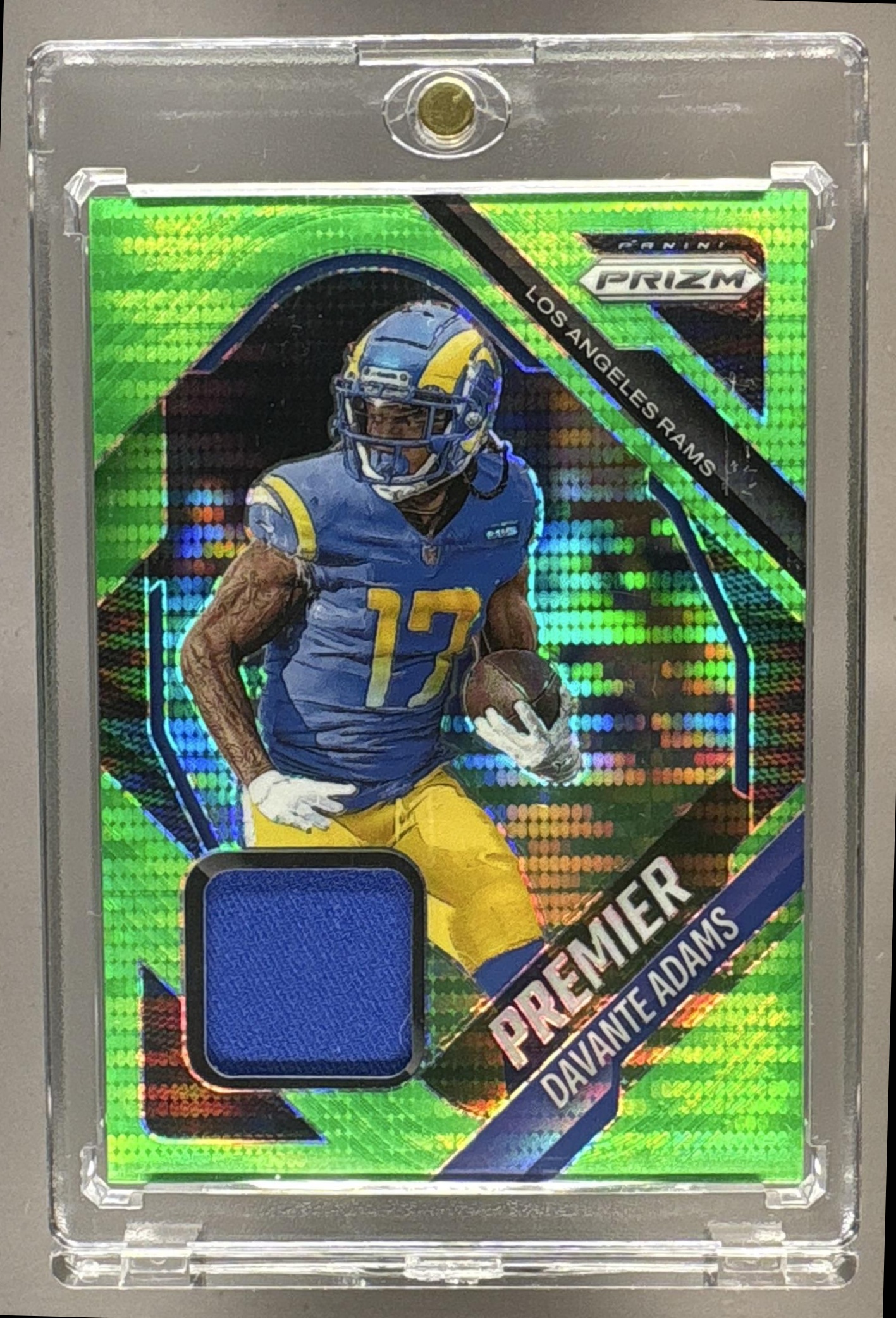 2025 PANINI PRIZM DAVANTE ADAMS #PJY-DAS PREMIER JERSEYS NEON GREEN PULSAR PATCH