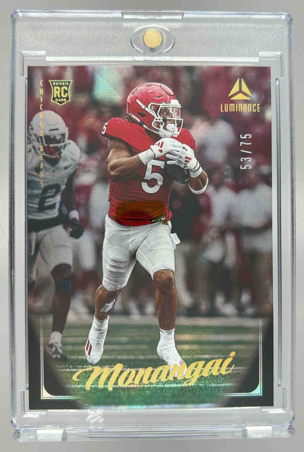 Card image for 2025 Panini Football Luminance Kyle Monangai Black /75 #117 RC Chicago Bears