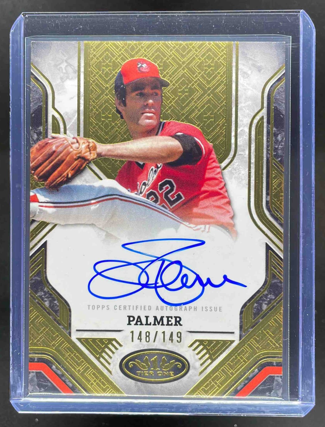 Card image for 2025 Topps Tier One Jim Palmer Prime Performers Auto /299 #PPA-JPA