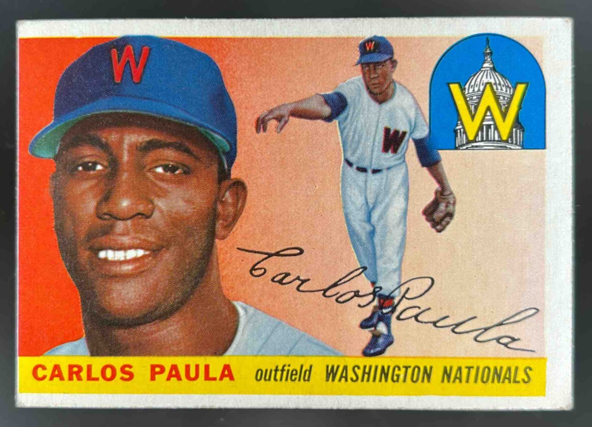 Card image for 1955 TOPPS BASEBALL CARLOS PAULA #97 RC