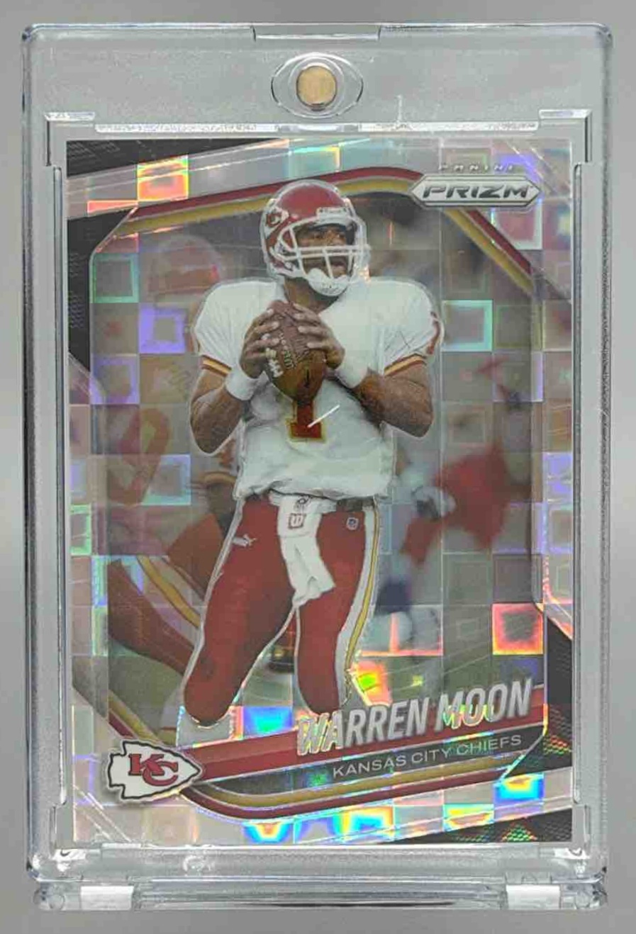Card image for 2025 Panini Football Prizm Warren Moon Red Wave /149 #52 Kansas City Chiefs