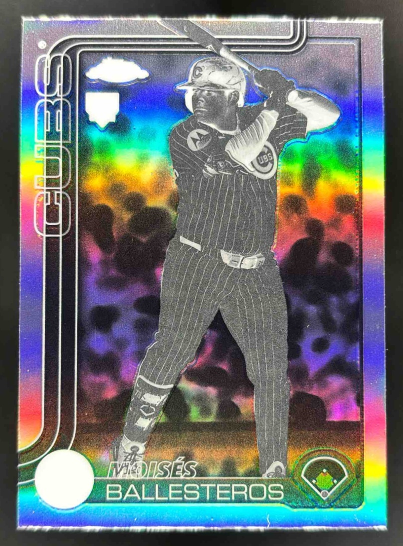 Card image for 2025 Topps Chrome Update Moises Ballesteros Negative Refractor #USC93 RC Cubs