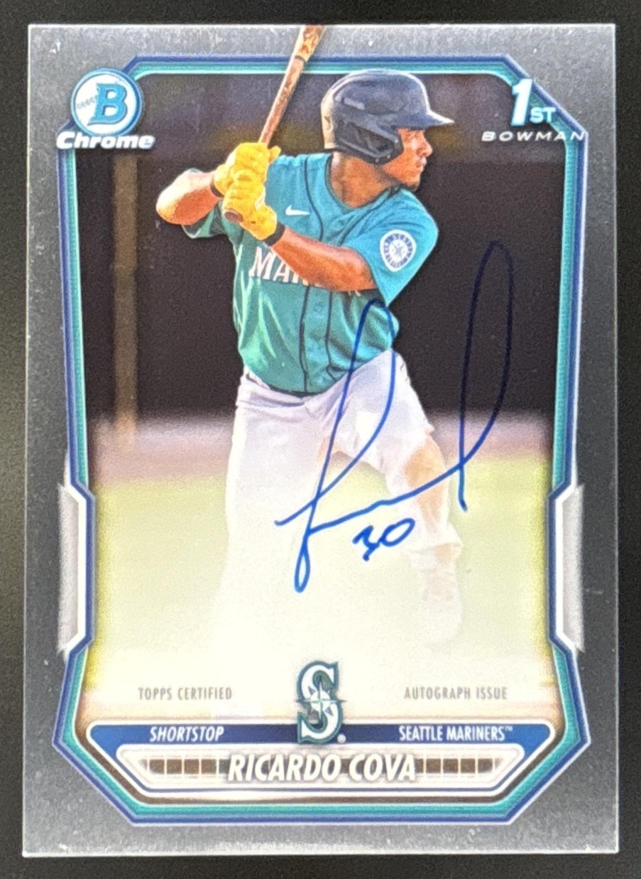 Card image for Ricardo Cova 2026 Bowman Chrome Prospect Auto Seattle Mariners