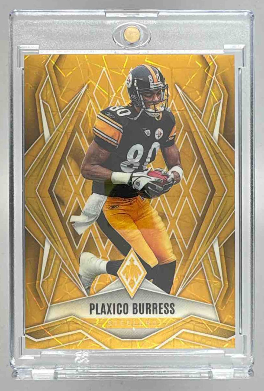 Card image for 2025 Panini Football Phoenix Plaxico Burress Blue /50 #35 Pittsburgh Steelers