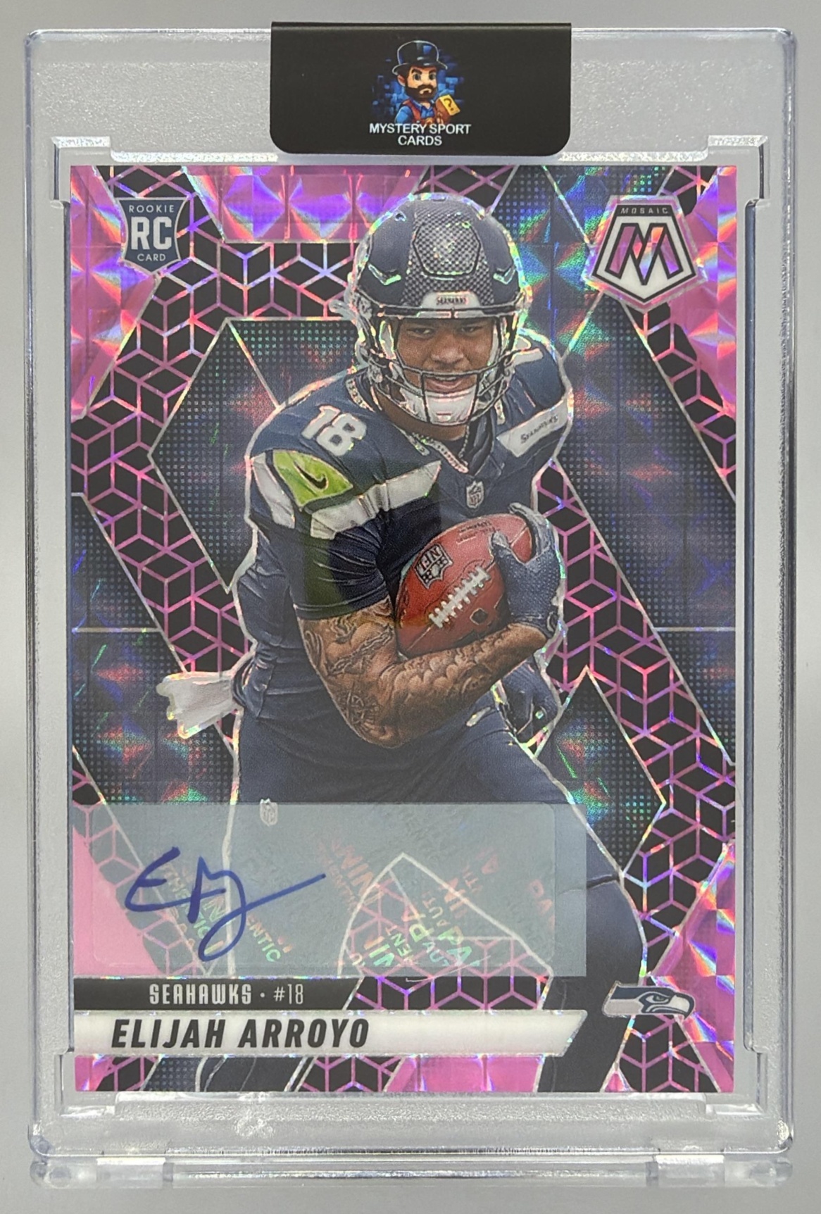 Card image for 2025 Panini Prizm Elijah Arroyo Rookie Choice Auto /100 #309 RC Seahawks